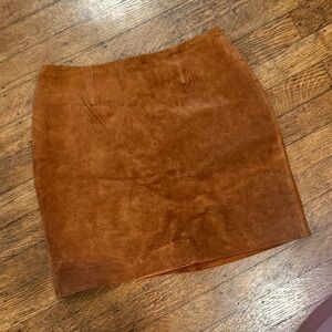 Vintage 90s Cache Suede Skirt in Warm Tan